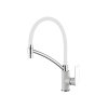 Valfex VF.72505-8 Смеситель для кухни, гибкий силиконовый излив, с держателем излива, латунь Argo White (10)