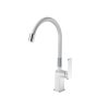 Valfex VF.73548-8 Смеситель для кухни, гибкий силиконовый излив, латунь Orion White (10)