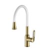 Valfex VF.73825-5 Смеситель для кухни, гибкий силиконовый излив, нерж. сталь Sagittarius Steel Gold (10)