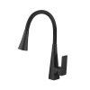 Valfex VF.73823-7 Смеситель для кухни, гибкий силиконовый излив, латунь, Tureis Black (10)