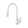 Valfex VF.73823-8 Смеситель для кухни, гибкий силиконовый излив, латунь, Tureis White (10)